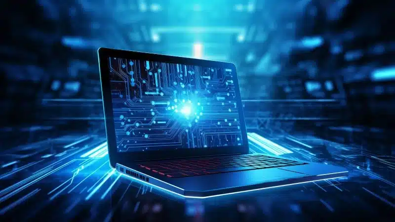 Abstract endpoint security visualization representing XDR and SIEM technologies